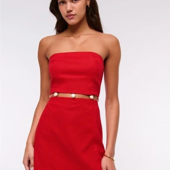 Abercrombie & Fitch Dresses & Skirts - Abercrombie Red Linen Mini Dress